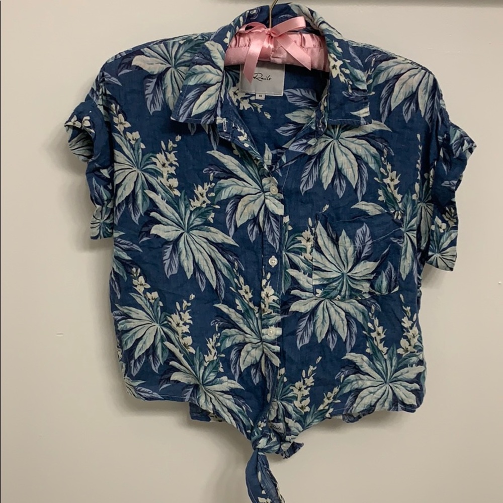 Rails cropped tie button down da